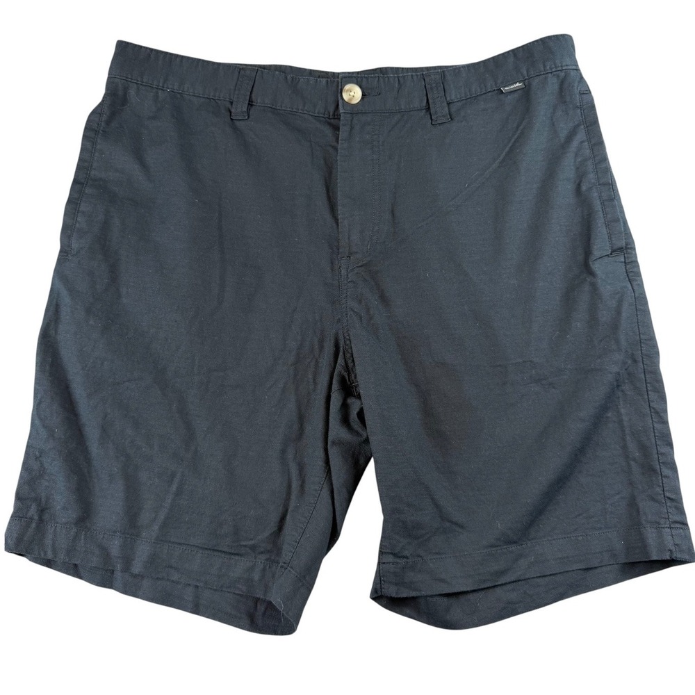 TravisMathew Mens Black Golf Shorts Size 38 Cotton Blend Flat Front Casual